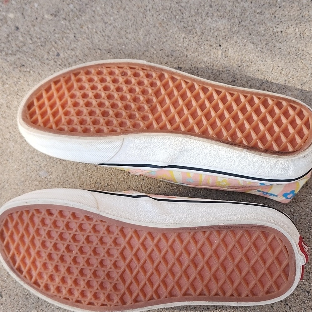 Vans Slip-On Floral Canvas Sneakers in Pink, Blue, Red, Yellow - Picture 4 of 7